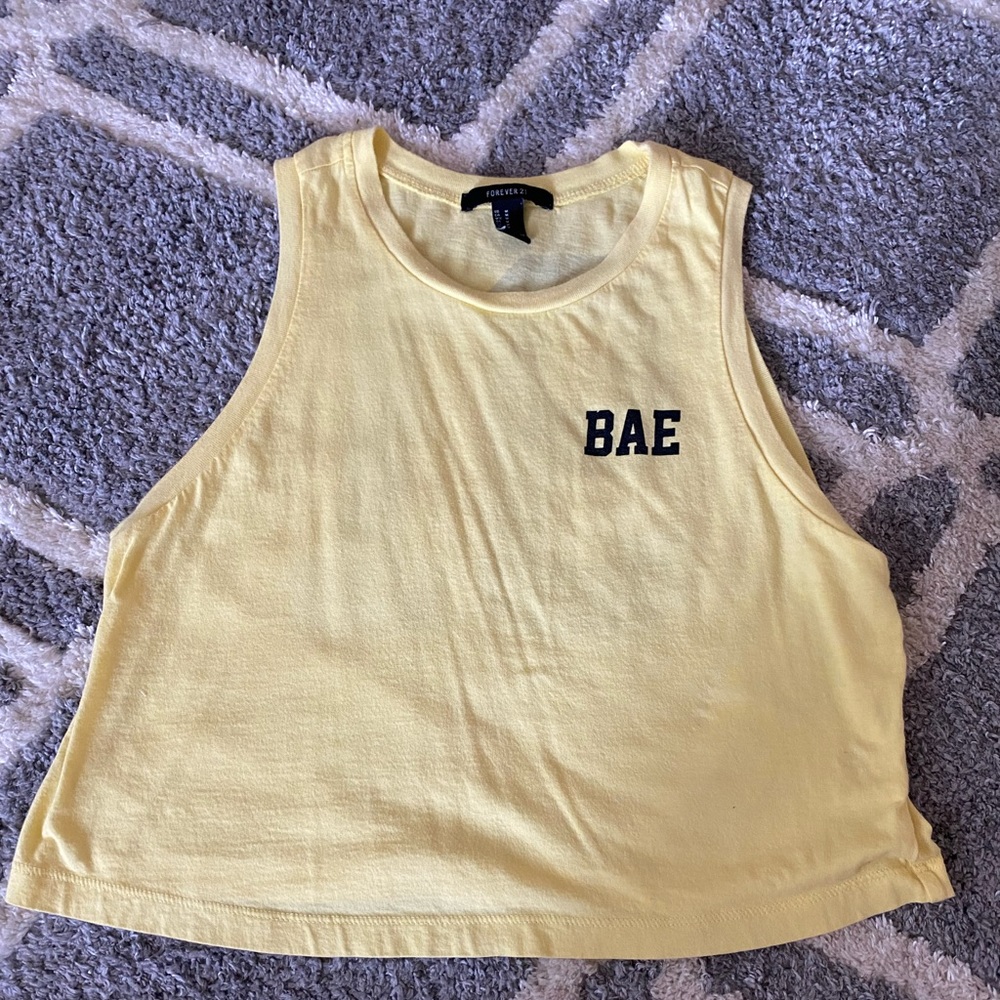 Simple yellow little cropped tank top